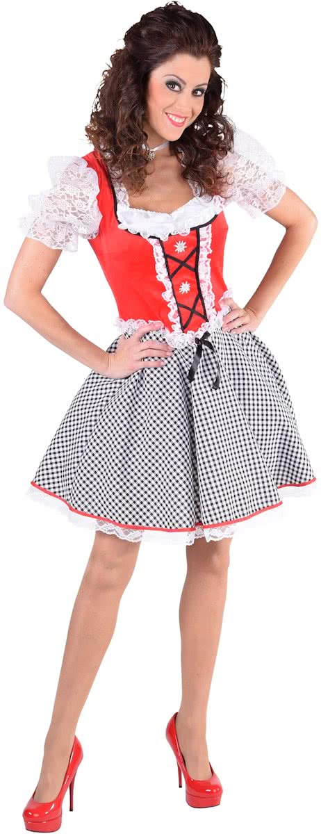 Oktoberfest Dirndl Nicky rood| Verkleedkleding dames maat M (38/40)